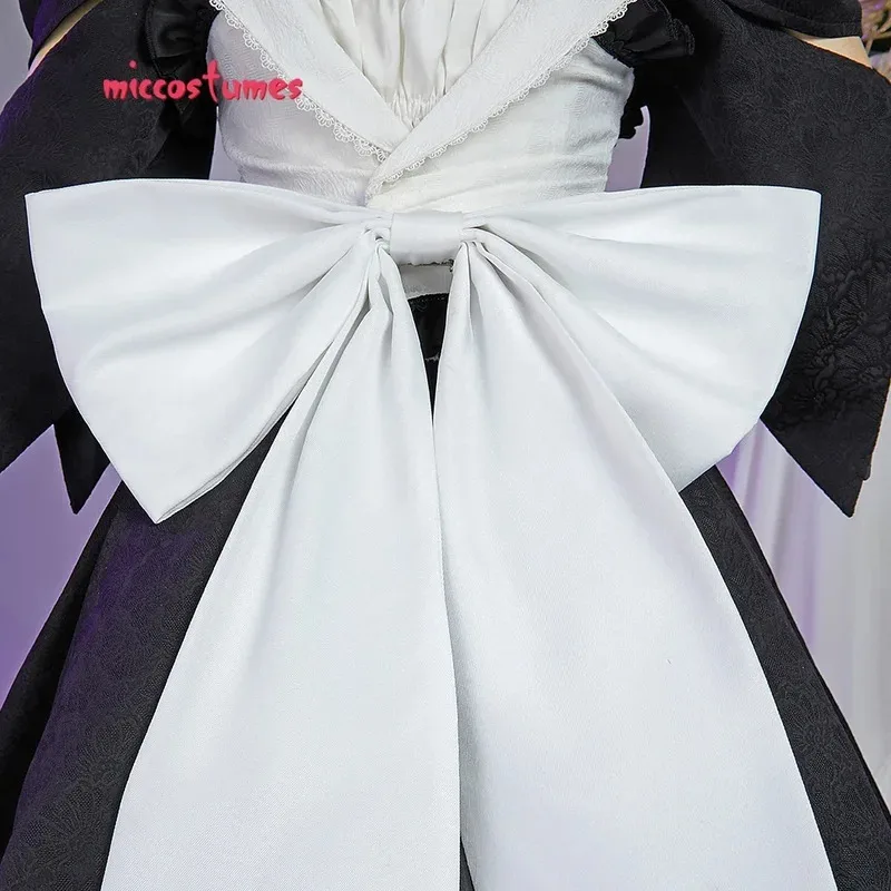 25COSMiccostumes 여성용 미사키 코스프레 의상 메이드 복장과 헤드 밴드 초커 할로윈 코스프레 의상