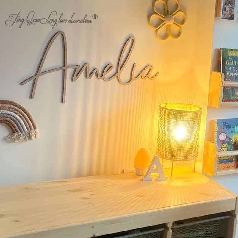 Custom  Boy's Nursery Decor Wooden Name Sign SCRIBBLE FONT - Wall Art - Personalised Baby Name Sign Nursery