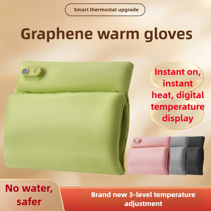 

New graphene hand warmer, waterless, constant temperature heating, three-level display, portable and warming.