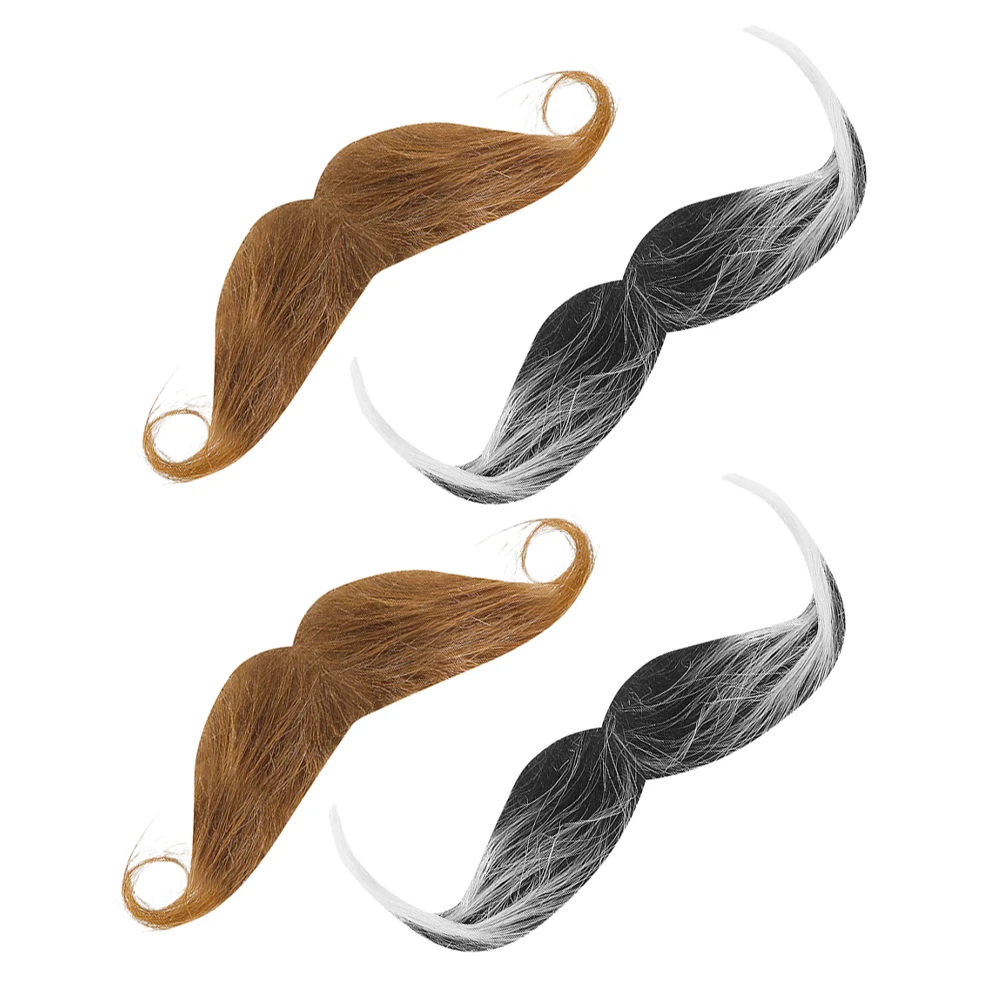 

4 Pcs Party Fake Realistic Beard Props Cosplay Accessories Halloween Event Supplies Comfortable Material Reusable