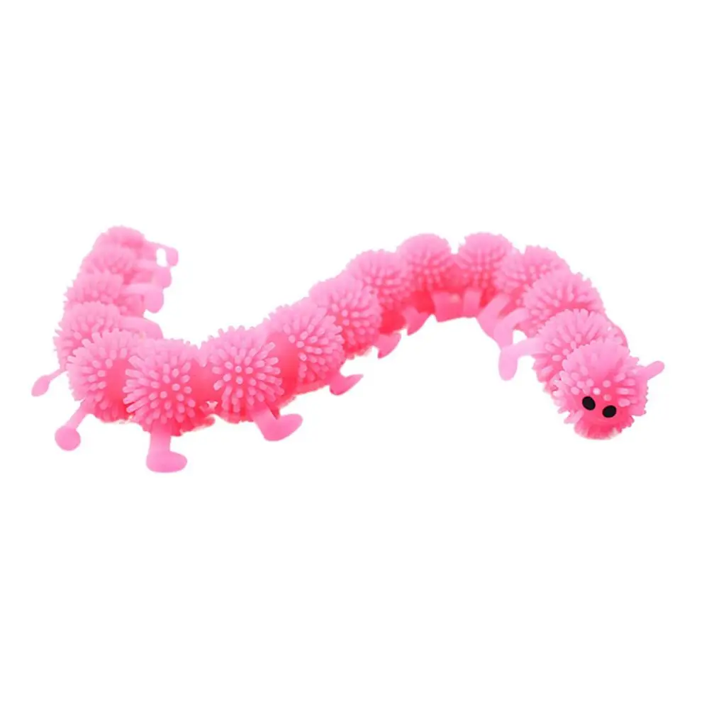 Luminous Caterpillars Fidget Toys Sensory Toy For Anxiety Stress Relief Fuzzy Stretchy Worm Glow Caterpillars