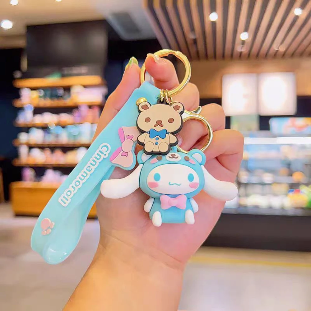 Sanrio Hello Kitty Kuromi Melody Cute Doll Keychain Anime Cinnamoroll Pom Pom Purin Student Schoolbag Hanging Girls Holiday Gift image 6