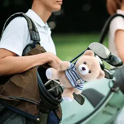 Golf Club Driver Head Cover Bear Shape Club Head Cover Funny Golf Rod Head Covers Plush Cartoon Animal Design For Golf Sports