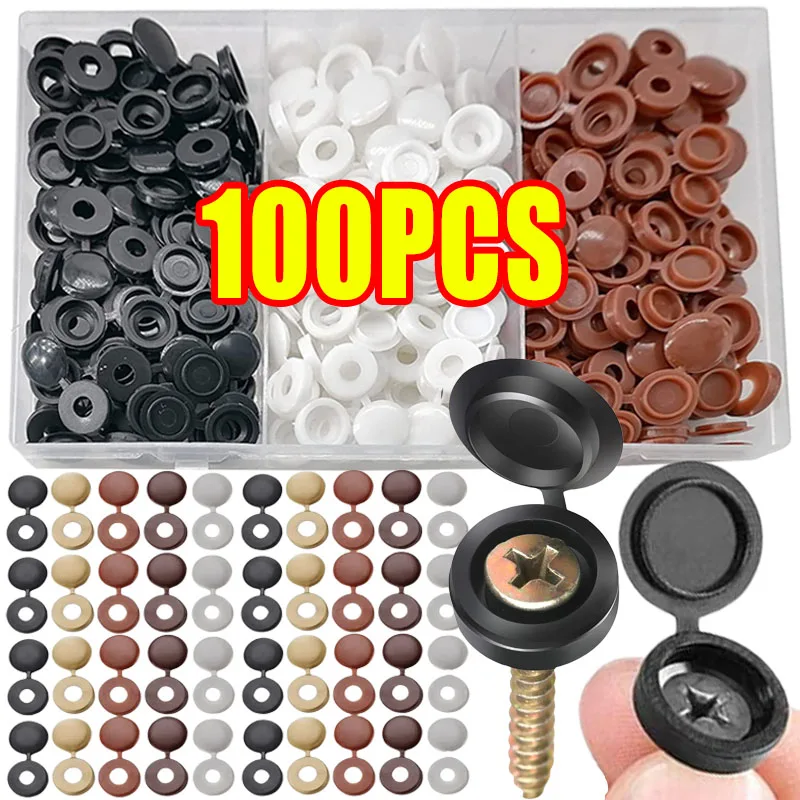 10/100 Stück Schraube dekorative Abdeckung Kreuzschraube Nagelkappe Klappschnalle für Auto Möbel dekorative Muttern Abdeckung Schrauben Hardware