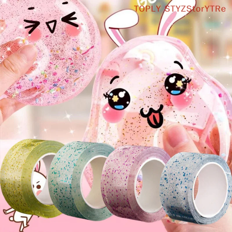 1 Set Kids Gifts PET Nano Glue DIY Blow Bubble Nano Glue Double Sided Tape Sticky Ball Tape Crafts Toys