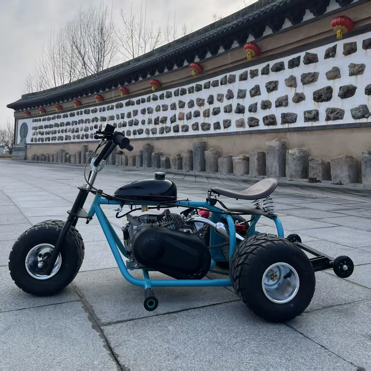 2026 Made In China 212cc Outdoor Engine Fuel-Powered Three-Wheel Kart High-grip Tires Rear Training Wheels For Stable Handling