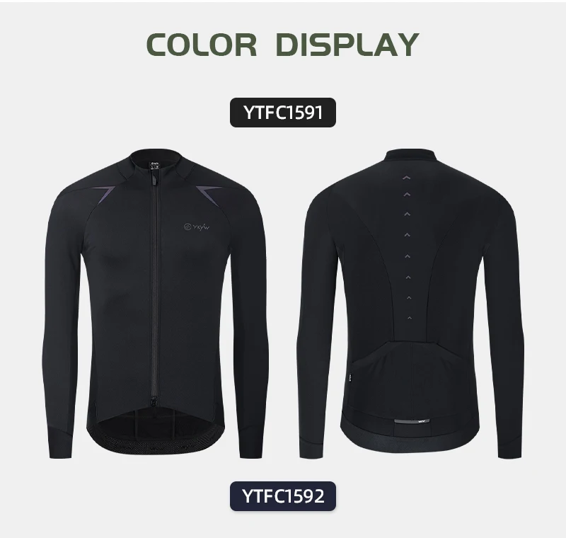 YKYWBIKE Herren-Radtrikot, wasserabweisend, Fahrrad, Outdoor, Sporttrikot, winddicht, Wintermantel, Thermo-Rennradbekleidung – Detail 2