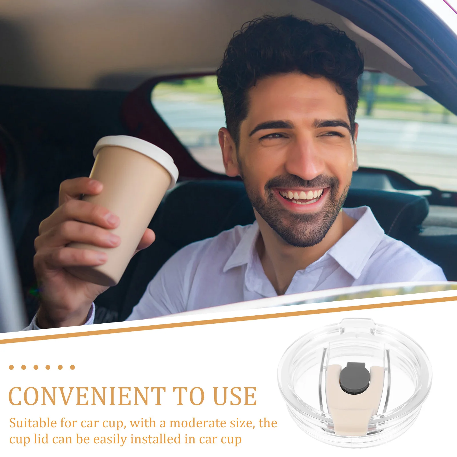 

2Pcs Leak-Proof Plastic Cup Lids Reusable Spill-Proof Airtight Car Tumbler Cover Caps Insulated Cup Cover Tumbler Covers