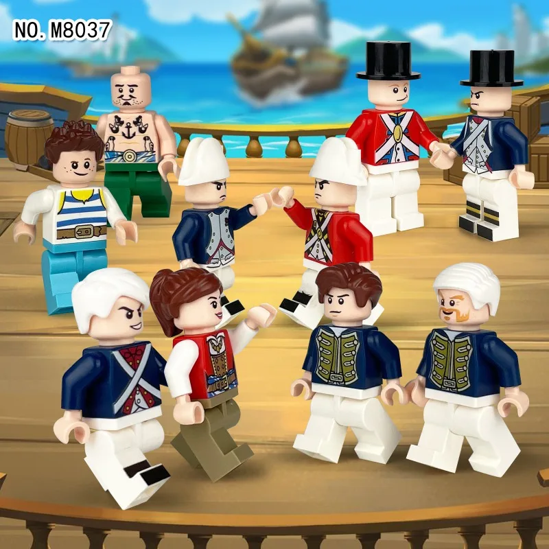 

Sailor figurine M8037 pirate crew cross-border wholesale children assemble small particles building block toy Captain Meigao