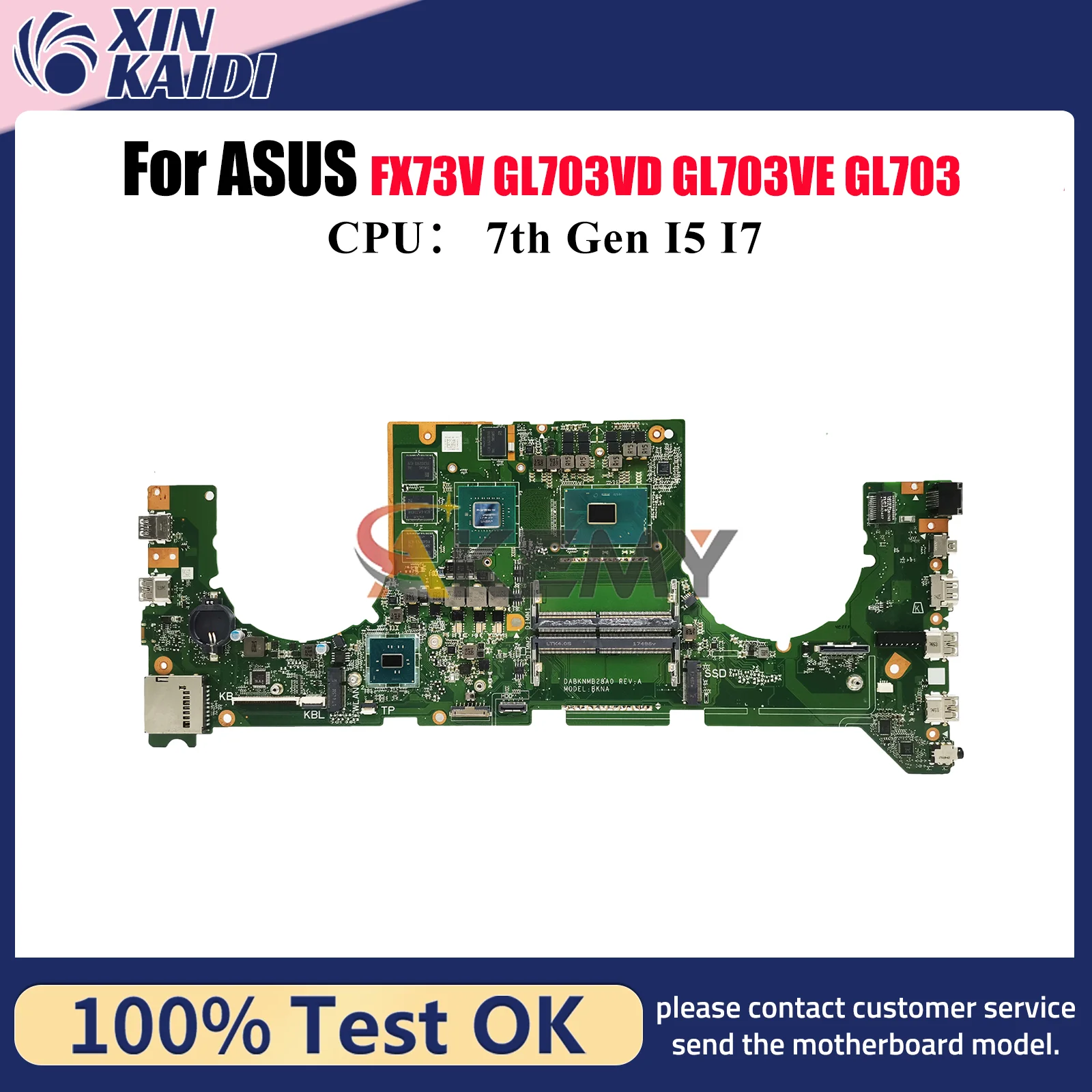 

GL703VD Laptop Motherboard For ASUS ROG Strix GL703V GL703VM GL703VE FX73V GL703VD Mainboard With I5 I7 CPU 100% tests OK stk