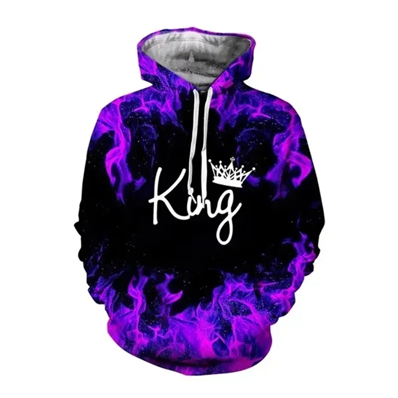 3D-gedruckte trendige Partner-Hoodies für König und Königin, Kapuzenpullover für Sie und Ihn, lässige Oversize-Hoodies für Herren – Detail 9