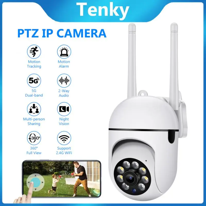 

Tenky EU PTZ IP Camera 1MP/2MP 4X Digital Zoom Wifi Cam Indoor Wireless AI Human Detect Security Surveillance CCTV Camcorders