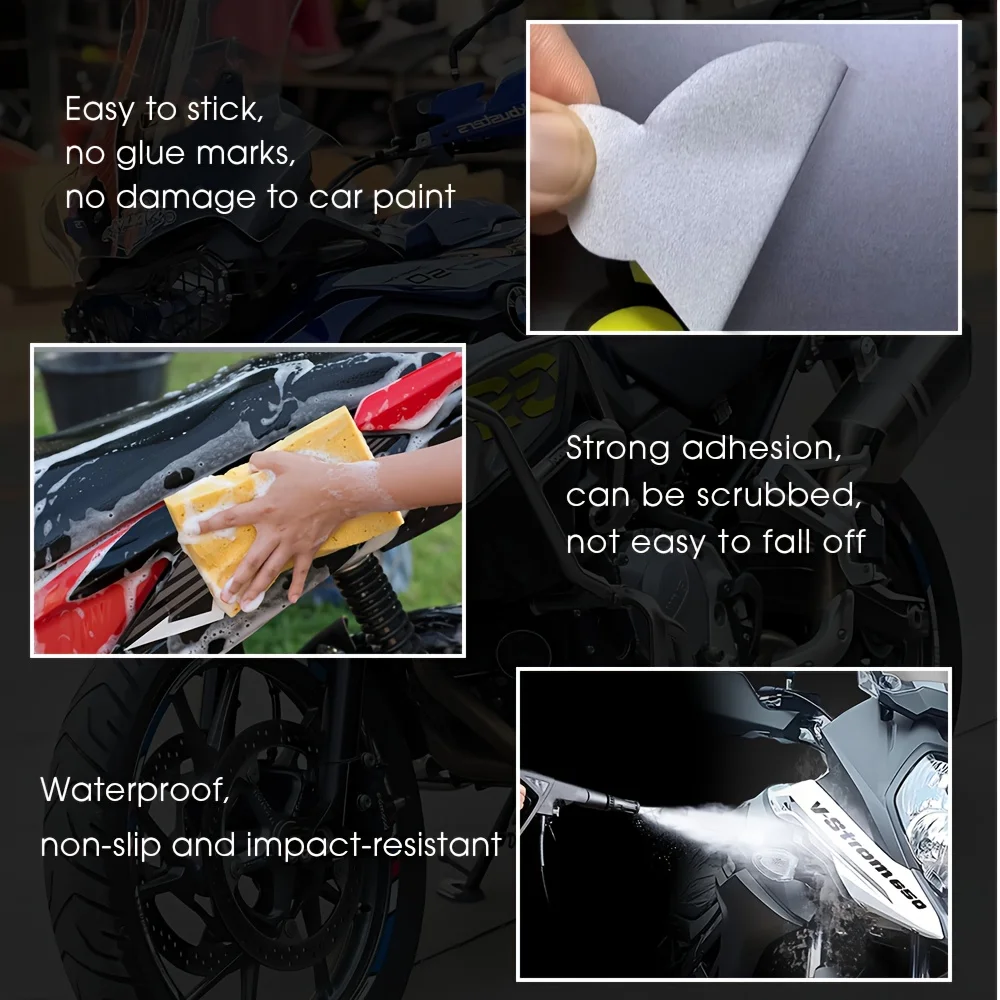 1 Set mehrfarbige, schräg gestreifte, wasserdichte Aufkleber für Autofelgen, Motorradhelme, Fahrraddekoration – Detail 8