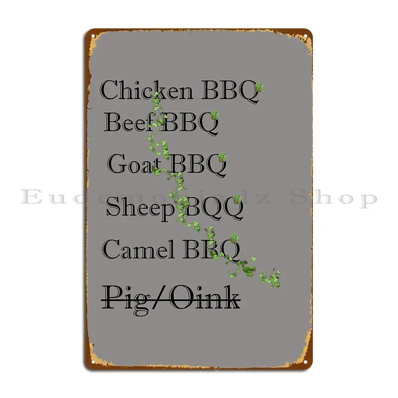 Funny Halal Pepper Bbq Timer Metal Sign Wall Cave Iron Painting Poster Cinema Tin Sign Poster