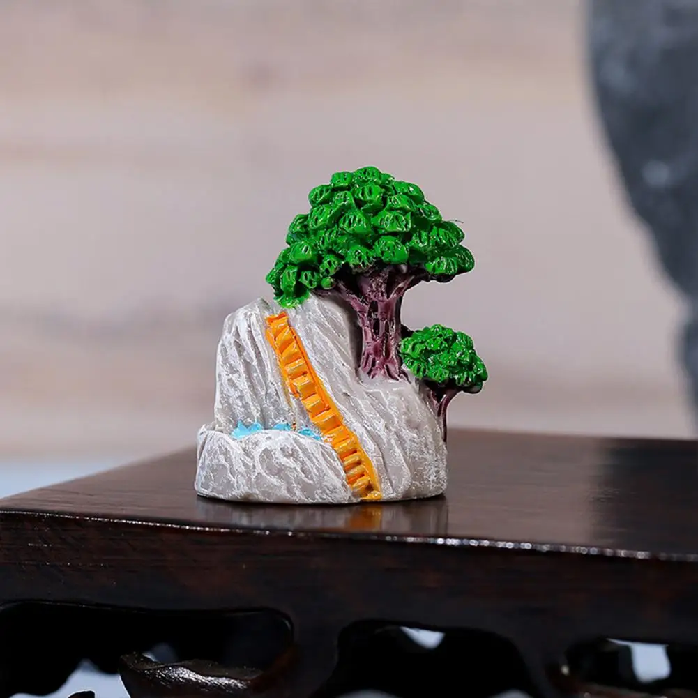 Micro Landscape Ornaments Miniature Resin Figurines 2pcs Mini Mountain Figurines Resin Tree Sculptures Miniature Rockery for Diy