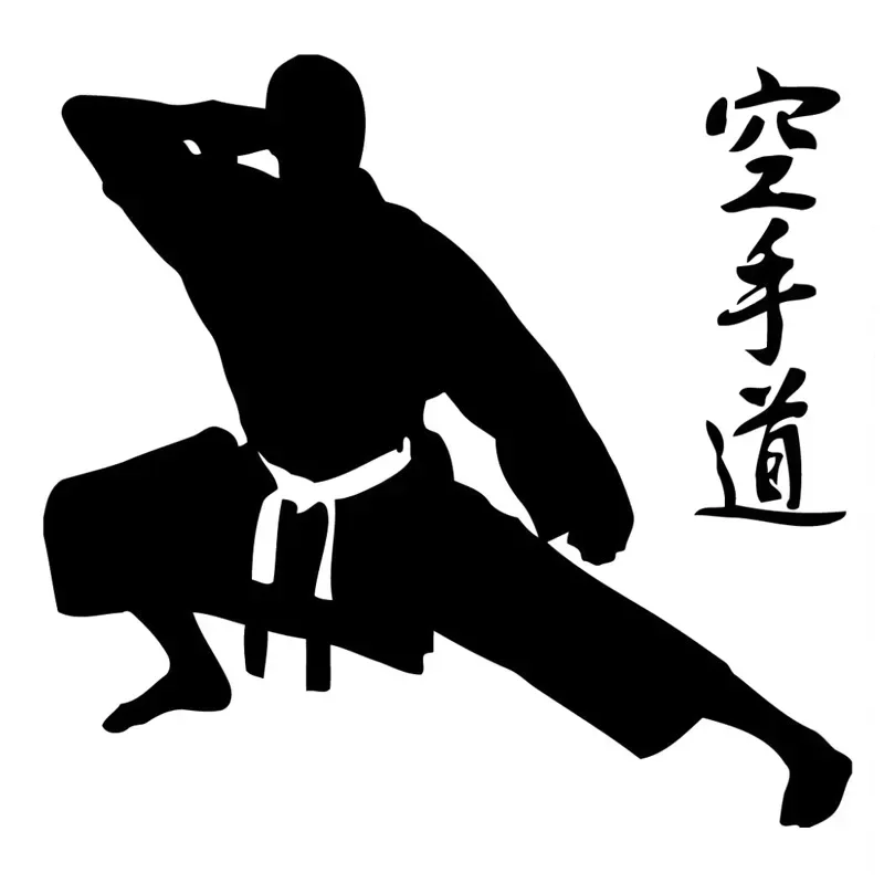 Car Stickers Karate Fashion PVC Car Motorcycle Decoration Accessories Stickers Decals Creative Waterproof Black/white,18cm*17cm