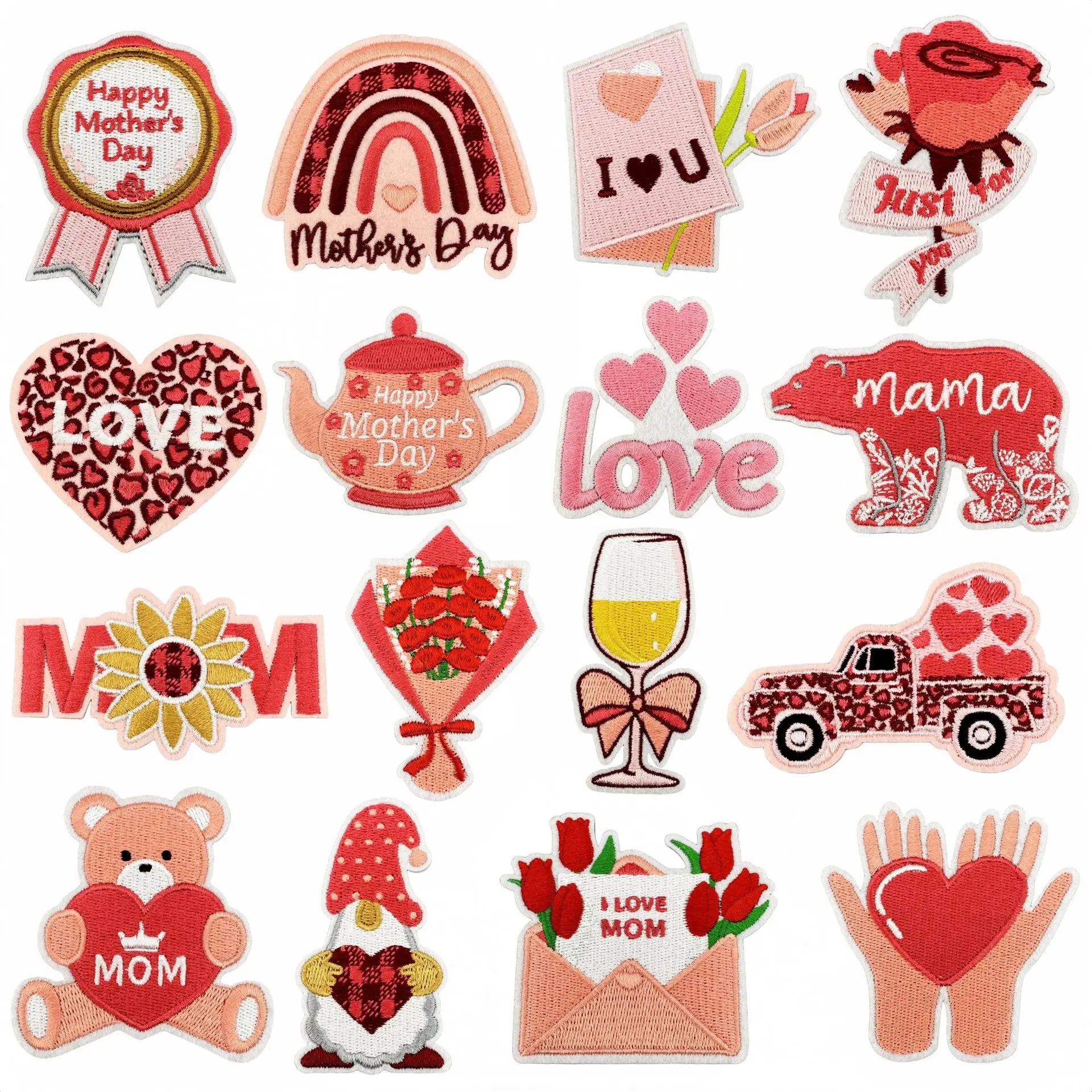

1 piece Iron On Mother's Day Patches DIY Clothing Backpack Patch Decoration Cartoon Logo Appliques