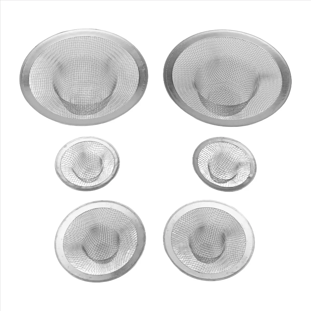 Supernew ABDD 6pcs Kitchen Bathroom Sink Mesh Strainer Stainless Steel, Large Medium and Small (Pack of 6)