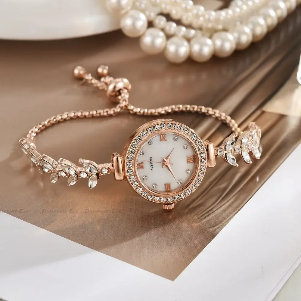 Women's Watch Mermaid Chain Light Luxury Diamond Free Adjustment Bracelet Gold Beimu Ladies Fashion Quartz Watches