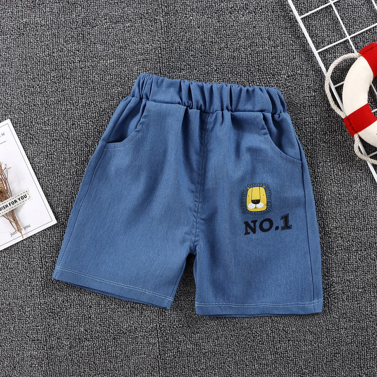 Baby Boy Shorts Jeans Thin Summer Boys Printing Denim Cotton Casual Kids Short Pants For Children Trousers 1-6 Years Clothing 39