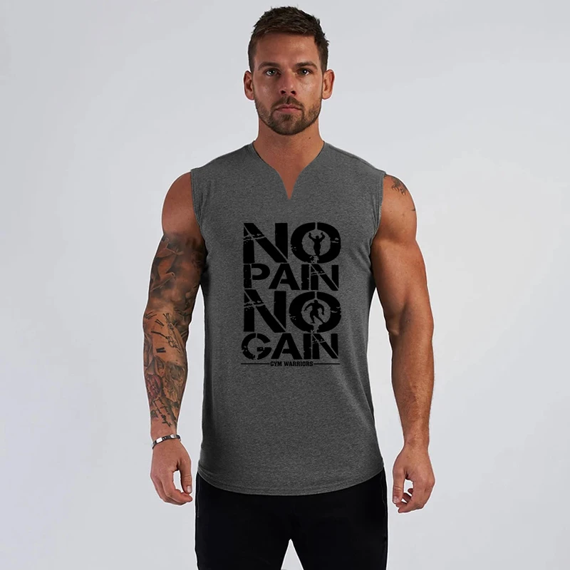 Summer Mens Muscle Running T Shirts Cotton Sleeveless Gym Workout Pumping iron Tank Tops Breathable Training Athletic Sports Tee