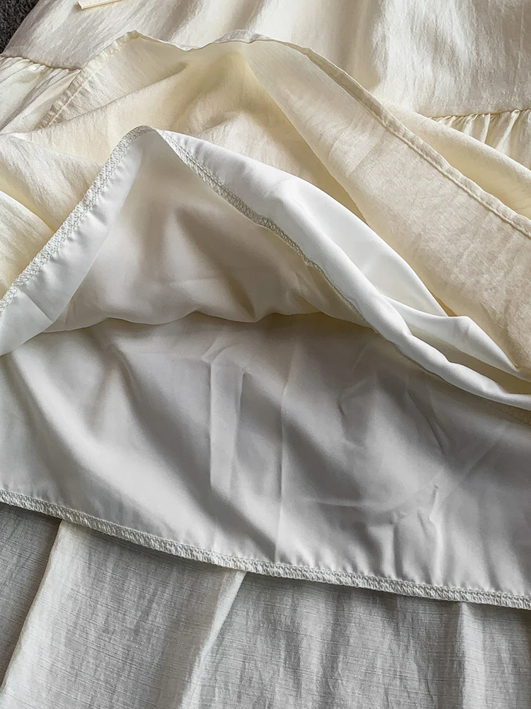 Femmes automne robe française à lacets brodé col montant robe cordon taille cintrée grande balançoire femme longues robes DS220