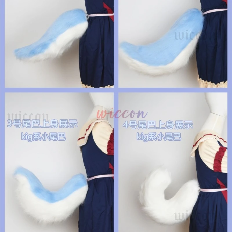 

Пушистый волчий хвост ручной работы для девочек, плюшевые аксессуары для косплея, искусственный мех, волчий хвост, Лолита, косплей, хвосты животных, подарок на Хэллоуин для детей