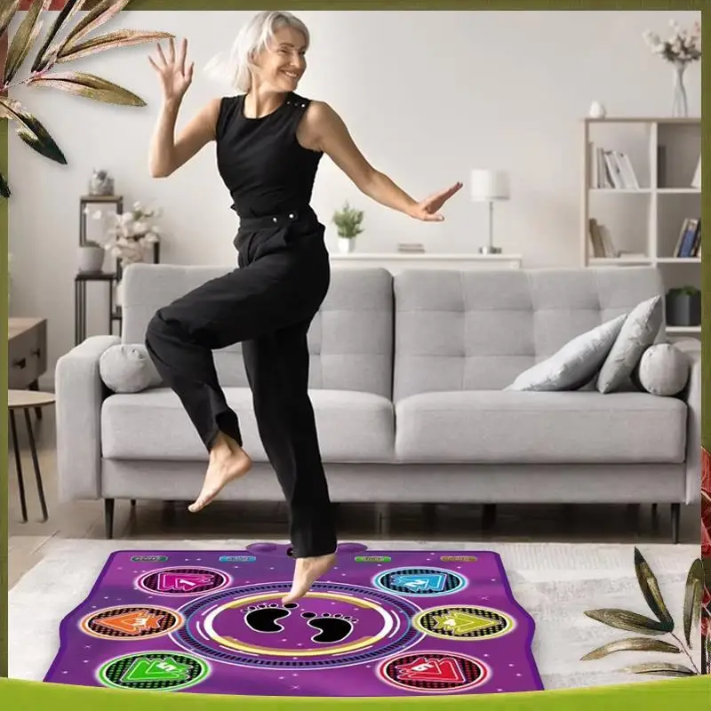 

ABOU-Family Music Game Mat Electronic Dance Pad Wireless BT For Exercise And Fun For Kids And Adults