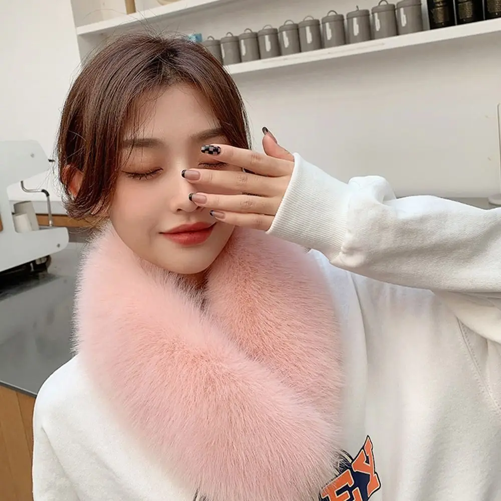 Thickened Hair Collar Warm Solid Color Shawl Artificial Wool Bib Female Fur Scarf Imitation Fur Scarf