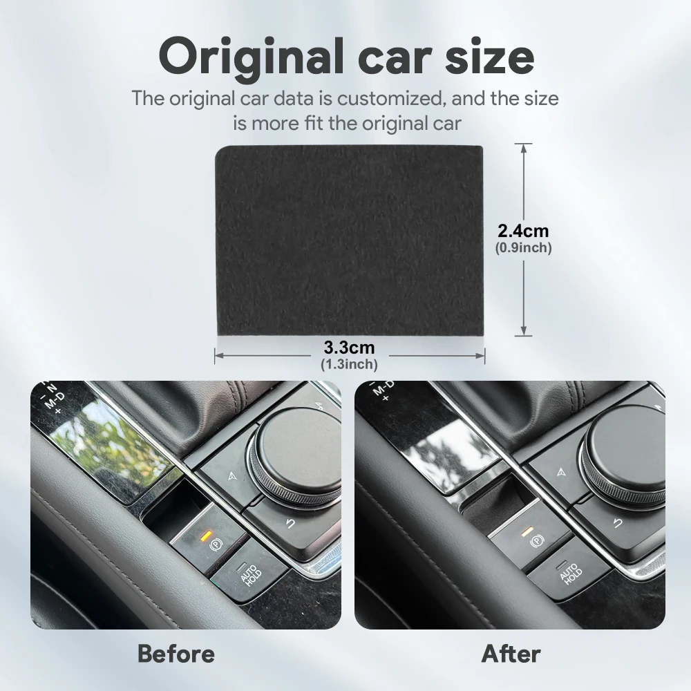 Premium Suede Trim Sticker For Mazda 3 BP CX30 CX-30 2019 2020 2021 2022 2023 2024 2025 Mazda3 Axela Electronic Handbrake Groove view 4