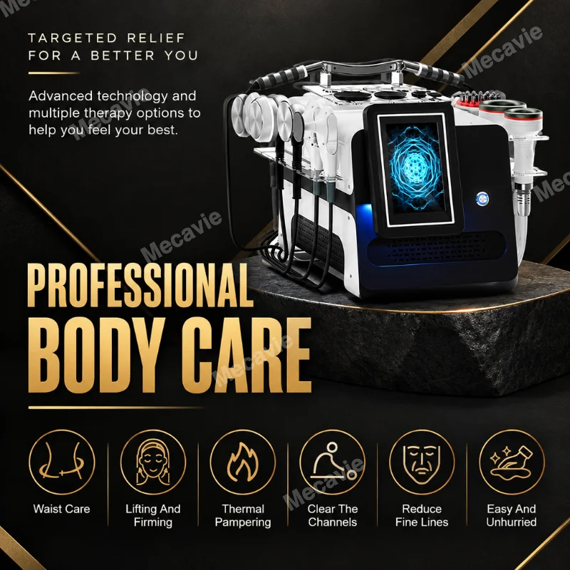 Multi Function Body Sculpting Machine Featuring Rf Probe Ems Micro Lift Fascia Knife Thermal Applicator And Handheld Roller