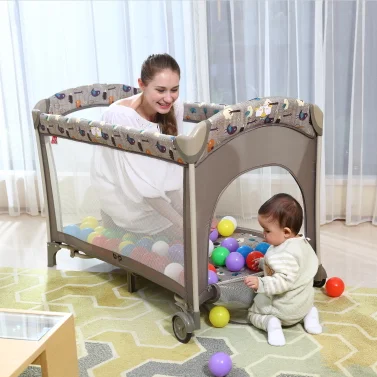 New Style Baby Play Playard Playpen Cot With Changing Table