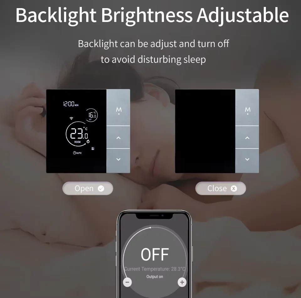 터치 디스플레이가 있는 Tuya 지능형 난방 온도조절기, 음성 제어, 앨리스, 전기, 수면, 온도 제어, 508