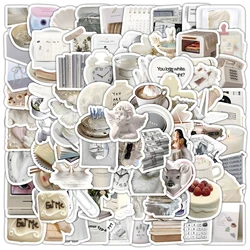 10/30/50/100pcs White Ins Style Cute Cartoon Stickers Aesthetic Decoration Decals DIY Phone Notebook Suitcase Decal Sticker Pack