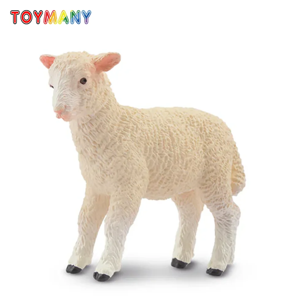 

Toymany Simulation White Lamb Farm Animal Model Toy Mini Figures Dolls Action Figurines Toys Children Gift Cake Decoration