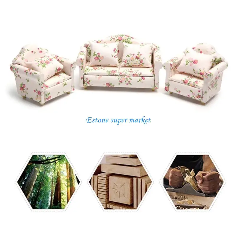 

090B 1:12 Dollhouse Miniature Living Room Sofa Rocking for Bench Swing Chair Crafts
