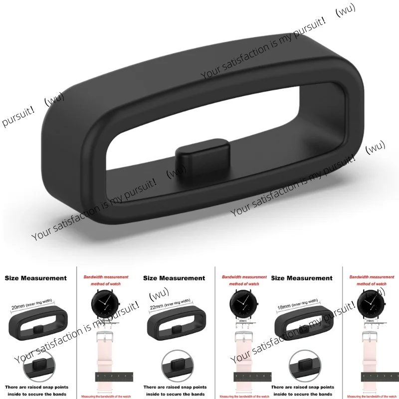 Smartwatch Strap Retainer Replacement Silicone Fastener Ring 18mm / 20mm / 22mm Wristband Keeper Holder Belt 10pcs