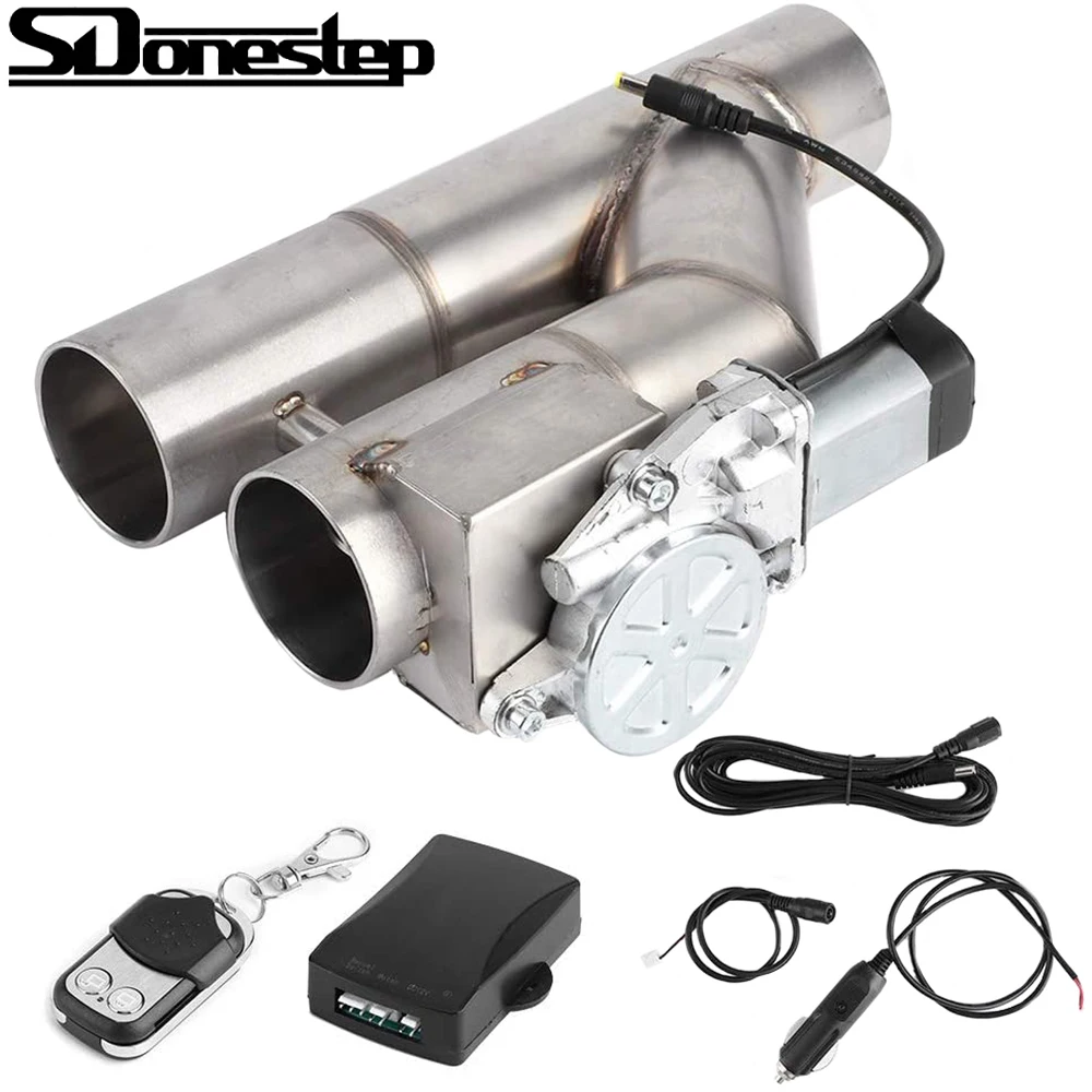 

3'' 76mm Electric Exhaust Downpipe Cutout E-Cut Out Dual Valve w/ Remote Control