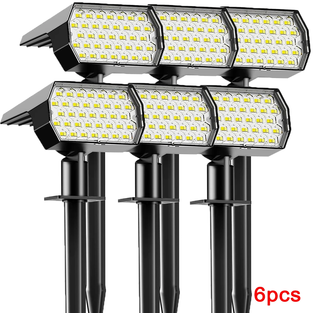 2/4/6 Pack 74 LED Solar Lawn Lights Outdoor, with Light Sensor, 3 Color Temperature Lamp, Decor for Garden Yard Solar Light