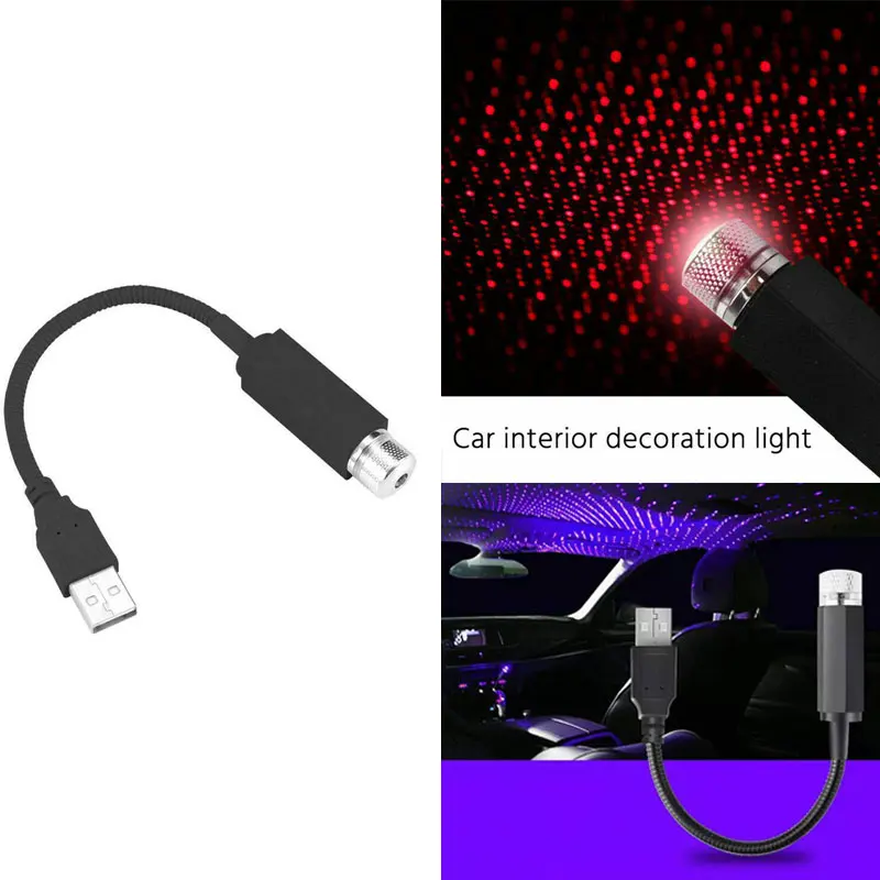 1 Pcs Mini LED Starry Sky Night Light Romantic Laser Projector  Decorative Lights For Car Roof Room Ceiling Decor Plug USB 5V