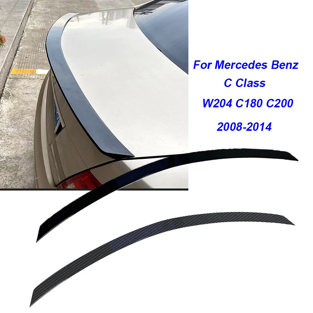 Für Mercedes Benz C-Klasse W204 C180 C200 2008-2014 Heckspoiler Flügel Hochglanz Schwarz Carbon-Optik Hecklippe
