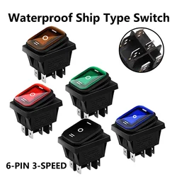 1/5/20PCS 3 Position 6 Pins KCD4 Waterproof Switch ON-OFF-ON Rocker Switch 12V Power Switch self-Locking 16A 250VAC 20A125VAC