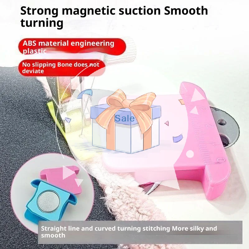 

Versatile Sewing Machine Accessory; Magnet Lock Stitcher with Anti-Curling Plastic Positioner