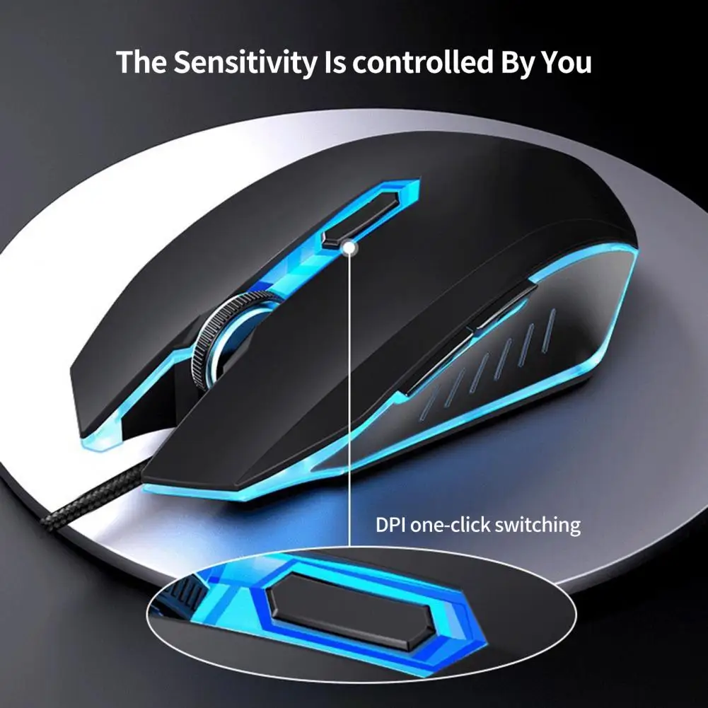 Professional Wired Mice Wear-resistant Gaming Mouse Colorful Breathing Lights USB Interface Optical Mouse  Macro Programming