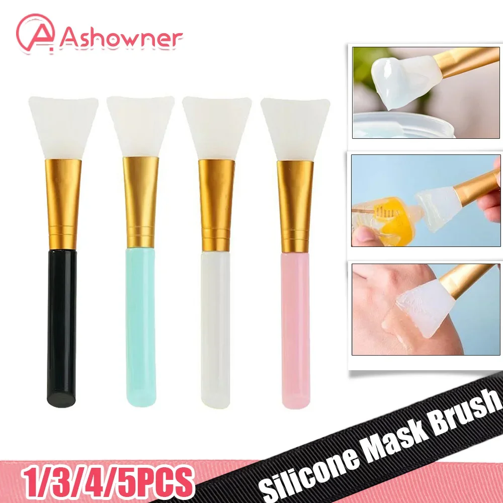 

1/3/4/5PCS Color Silicone Mask Brush Flexible Facial Mud Applicator Body Lotion Cream Blending Cosmetics DIY Makeup Beauty Tool