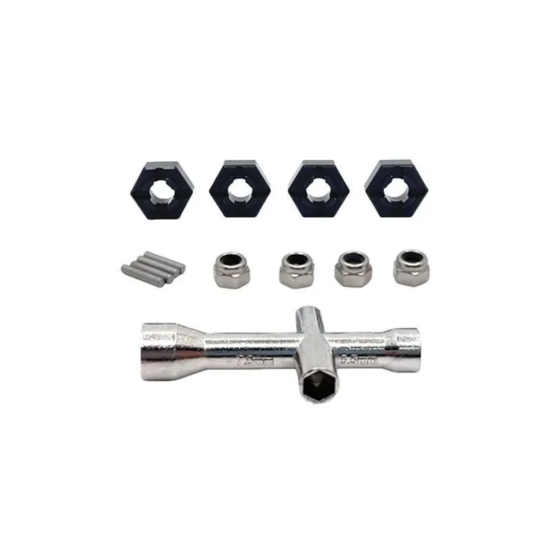 

Metal Spare Parts Suitable for RC Cars of MJX 1/14 1/16 and SCY 1/16. Upgrade Nuts, Sleeves, 12mm Adapters