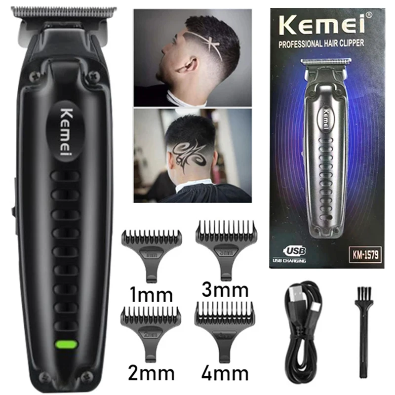 

Kemei Hair Trimmer Electric Hair Clipper Professional Barber Men's Cordless Hair Cutting Machine USB Charging Haircut Trimmer