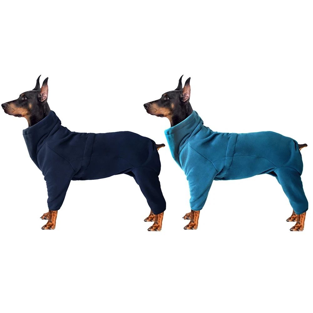 New Winter Pet Dog Clothes Pet Windproof Warm Cozy Soild Color Jumpsuit Coral Fleece Sweatshirt for Small Medium Large Dogs