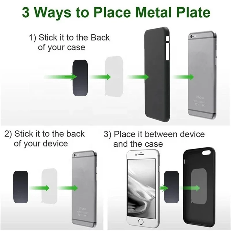 5 PCS Metal Plate Sticker Black Disk Iron Sheet for Magnetic Phone Holder Double-sided Adhesive Mount 35mm 40mm 45mm 50mm