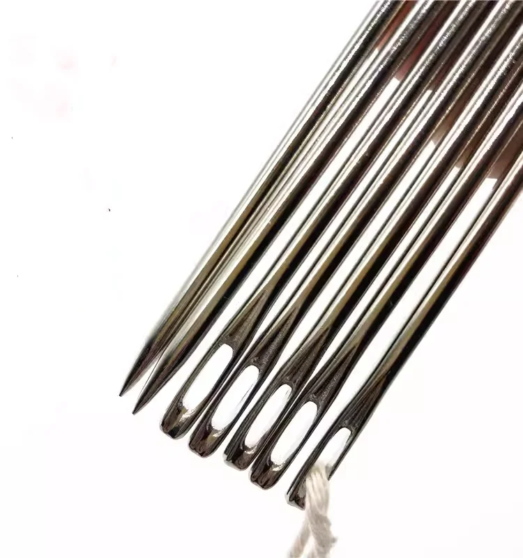 5pcs/lot 3size 10cm large eye fishing net needle extra large sewing thick  lengthened hand binding packing needle